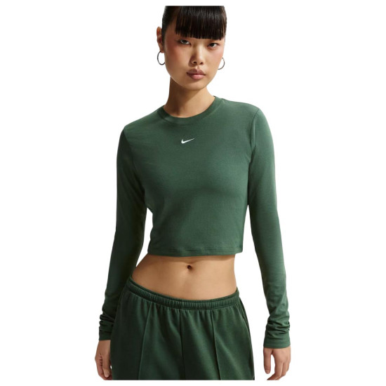 Nike Γυναικεία μακρυμάνικη μπλούζα Sportswear Chill Knit Longsleeve Cropped Top